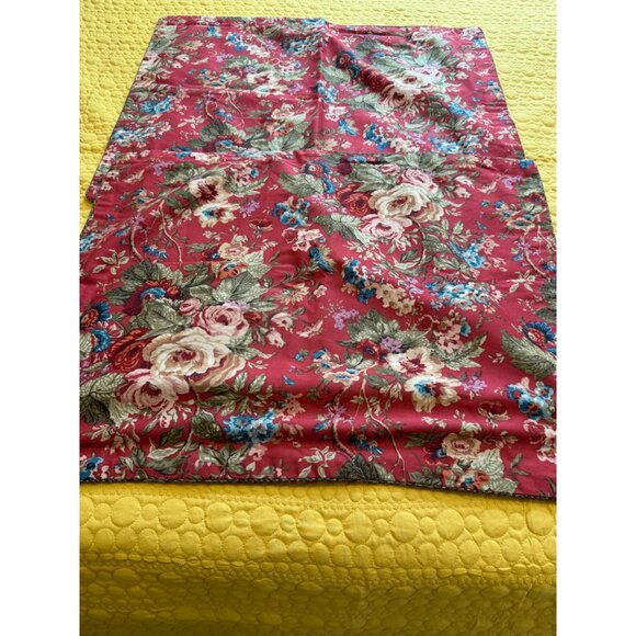 Ralph Lauren CHAPS Summerton Red Floral Plaid Standard Pillow Shams Set 2 - Picture 1 of 11
